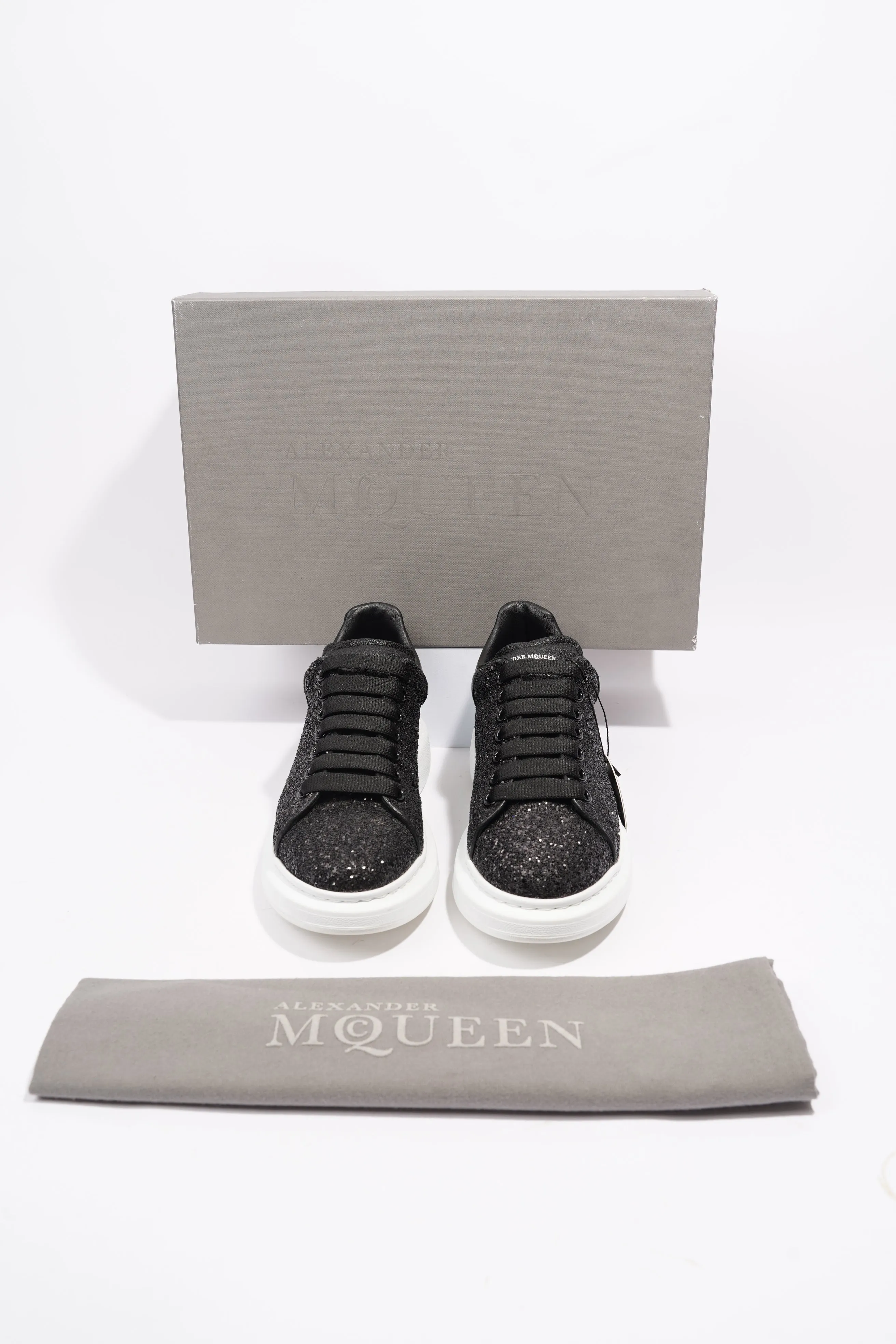 Alexander McQueen Oversized Sneaker Black Glitter / White Glitter EU 40.5 UK 7.5