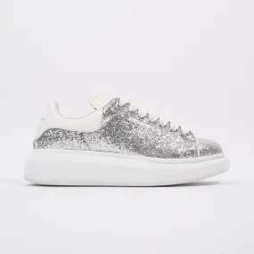 Alexander McQueen Oversized Sneaker Silver Glitter / White Leather EU 37 UK 4