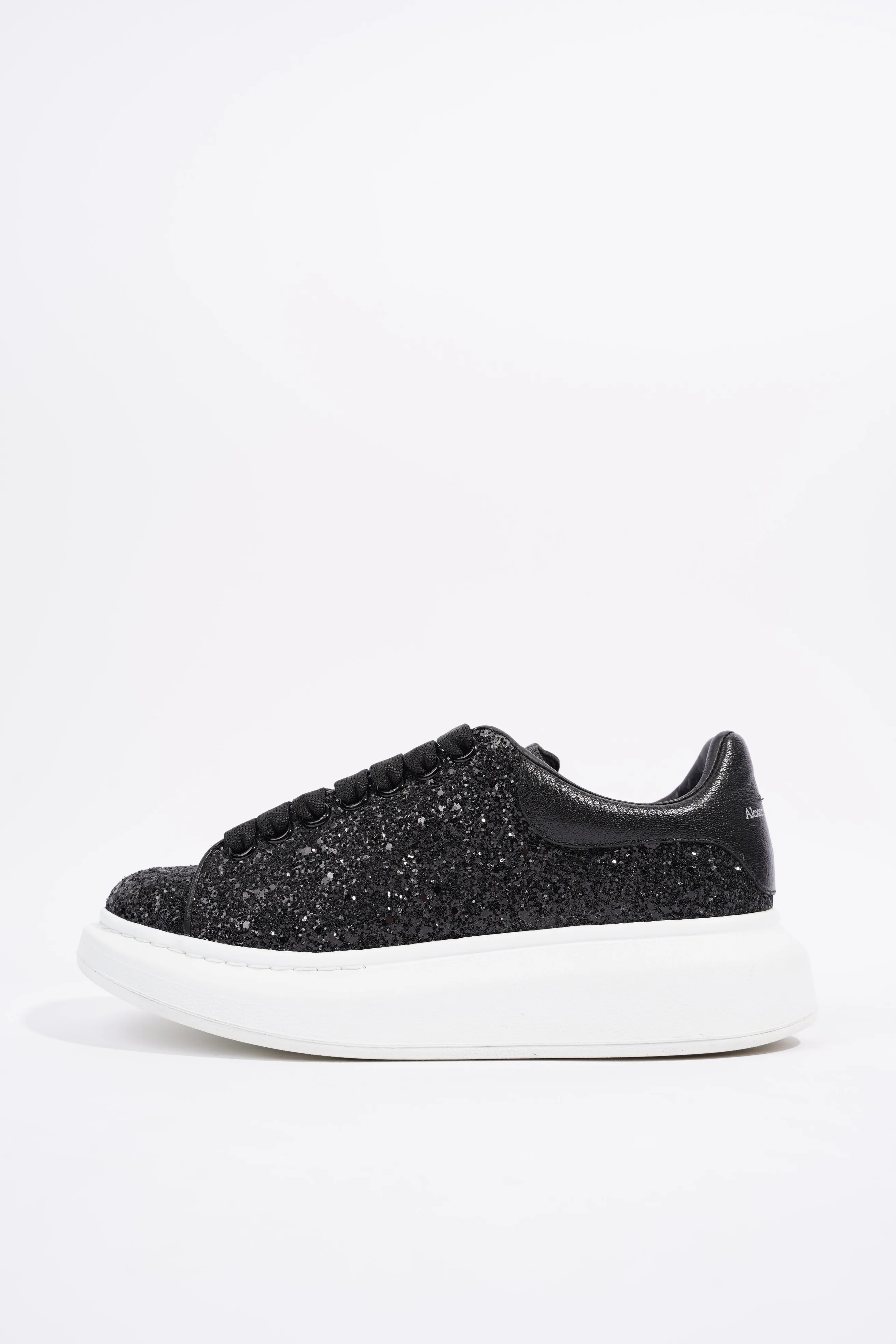 Alexander McQueen Womens Oversized Sneaker Black Glitter EU 36.5 / UK 3.5