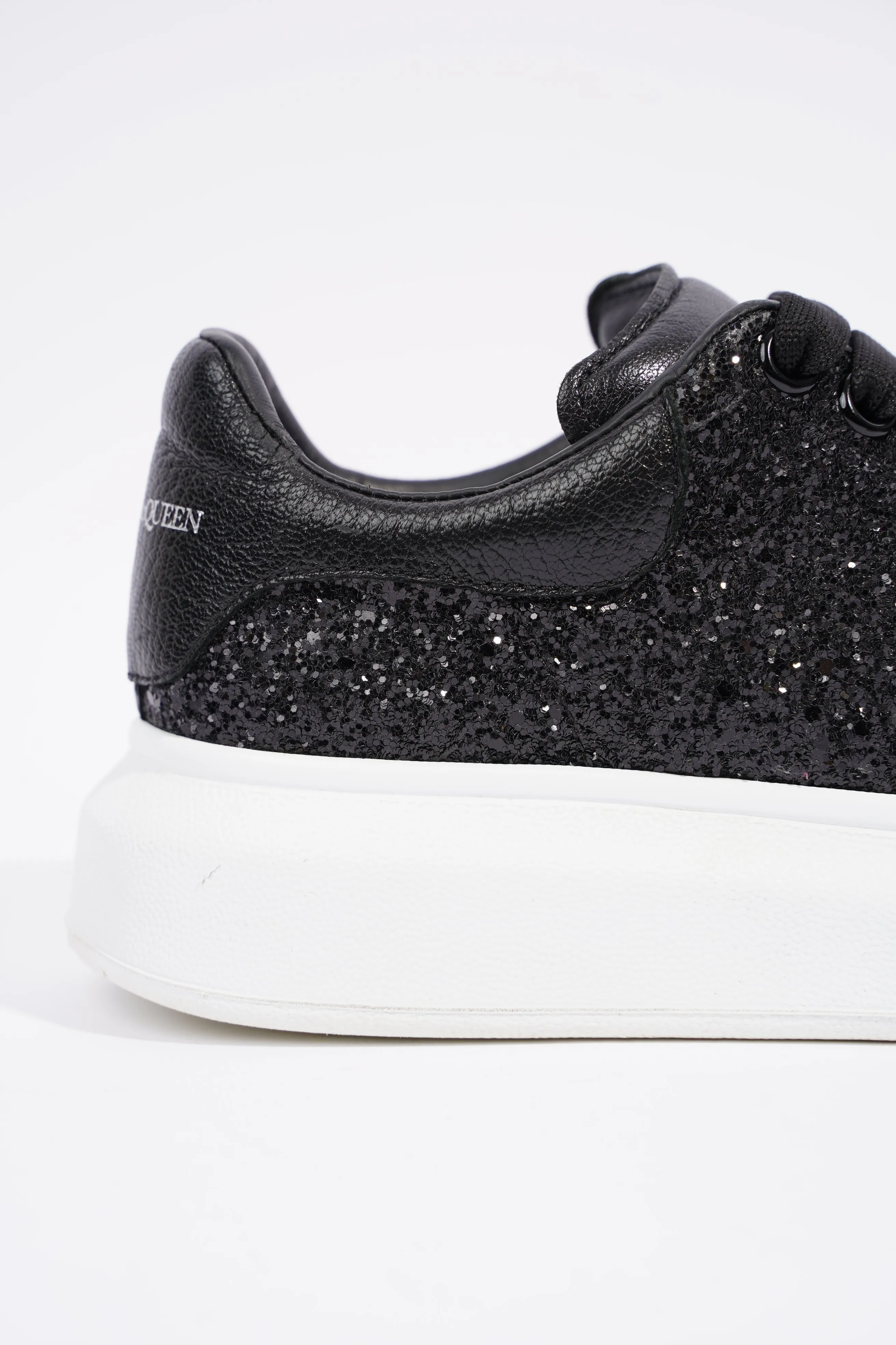 Alexander McQueen Womens Oversized Sneaker Black Glitter EU 36.5 / UK 3.5