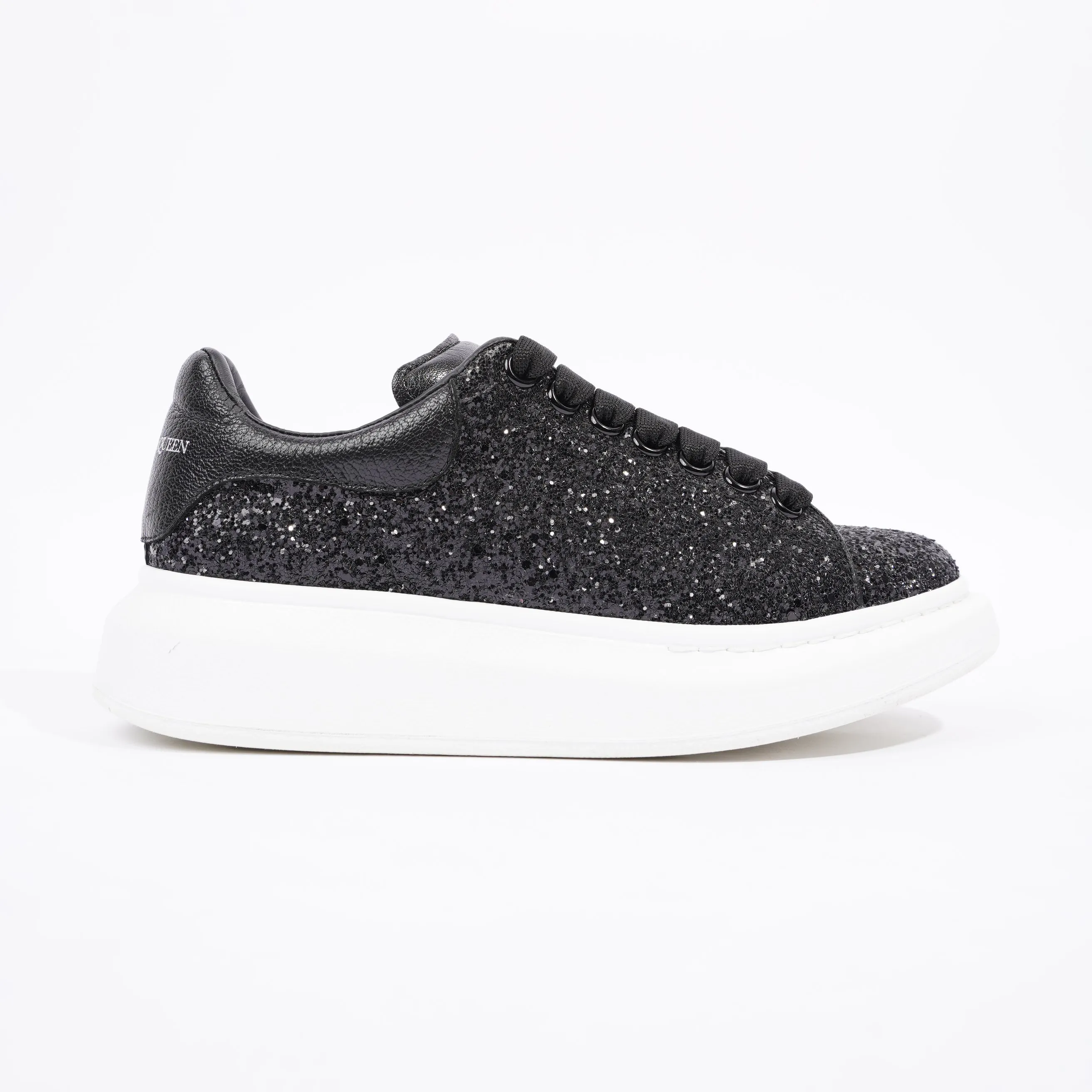 Alexander McQueen Womens Oversized Sneaker Black Glitter EU 36.5 / UK 3.5