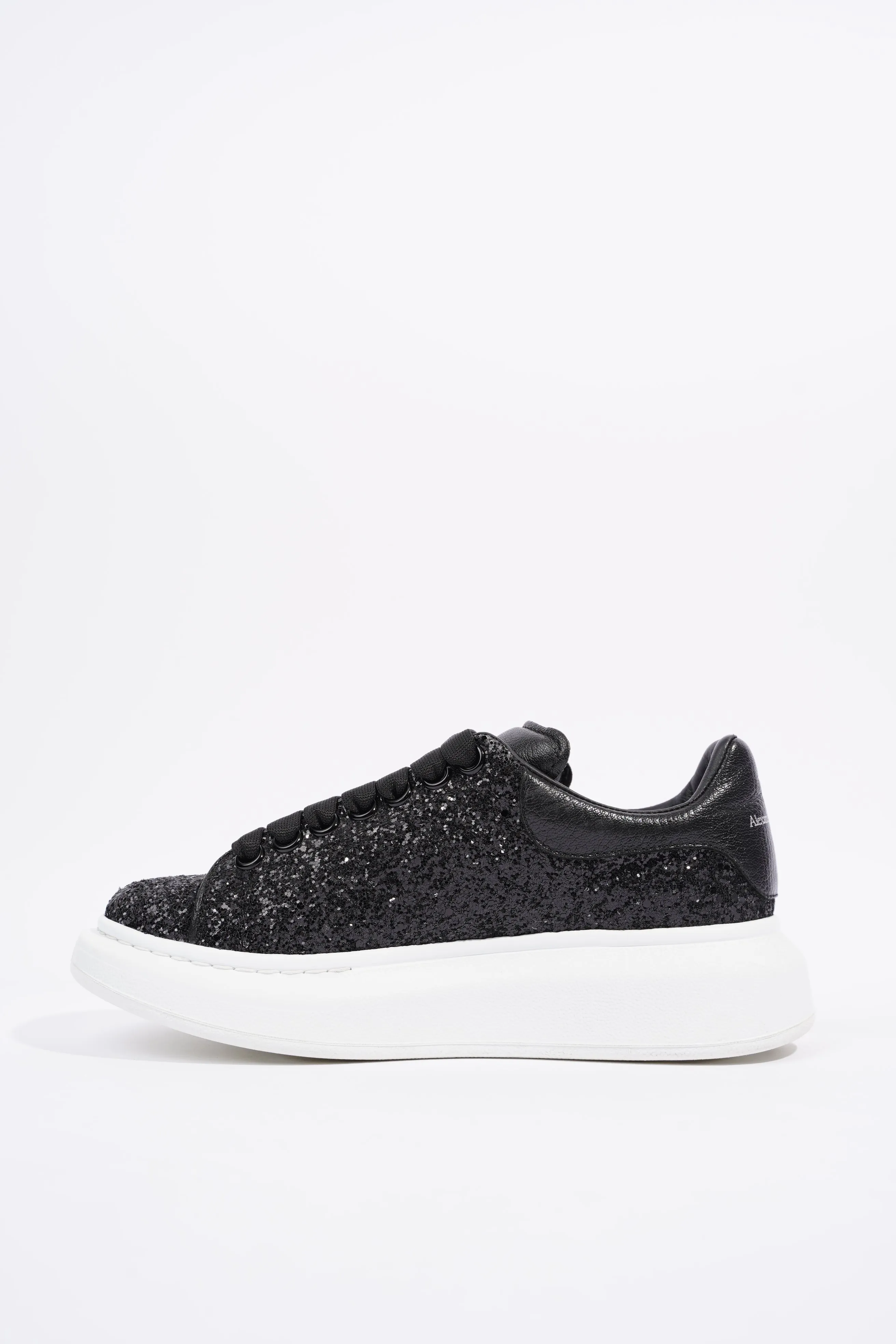 Alexander McQueen Womens Oversized Sneaker Black Glitter EU 36.5 / UK 3.5