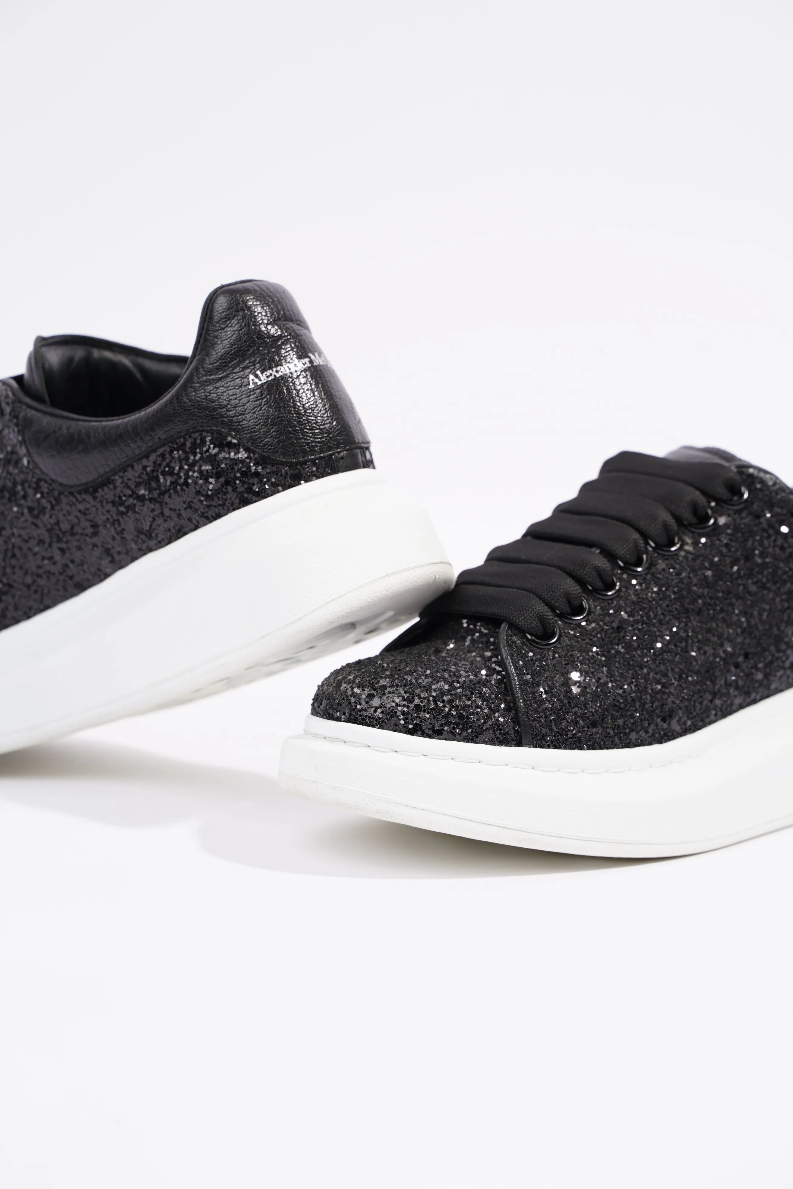 Alexander McQueen Womens Oversized Sneaker Black Glitter EU 36.5 / UK 3.5