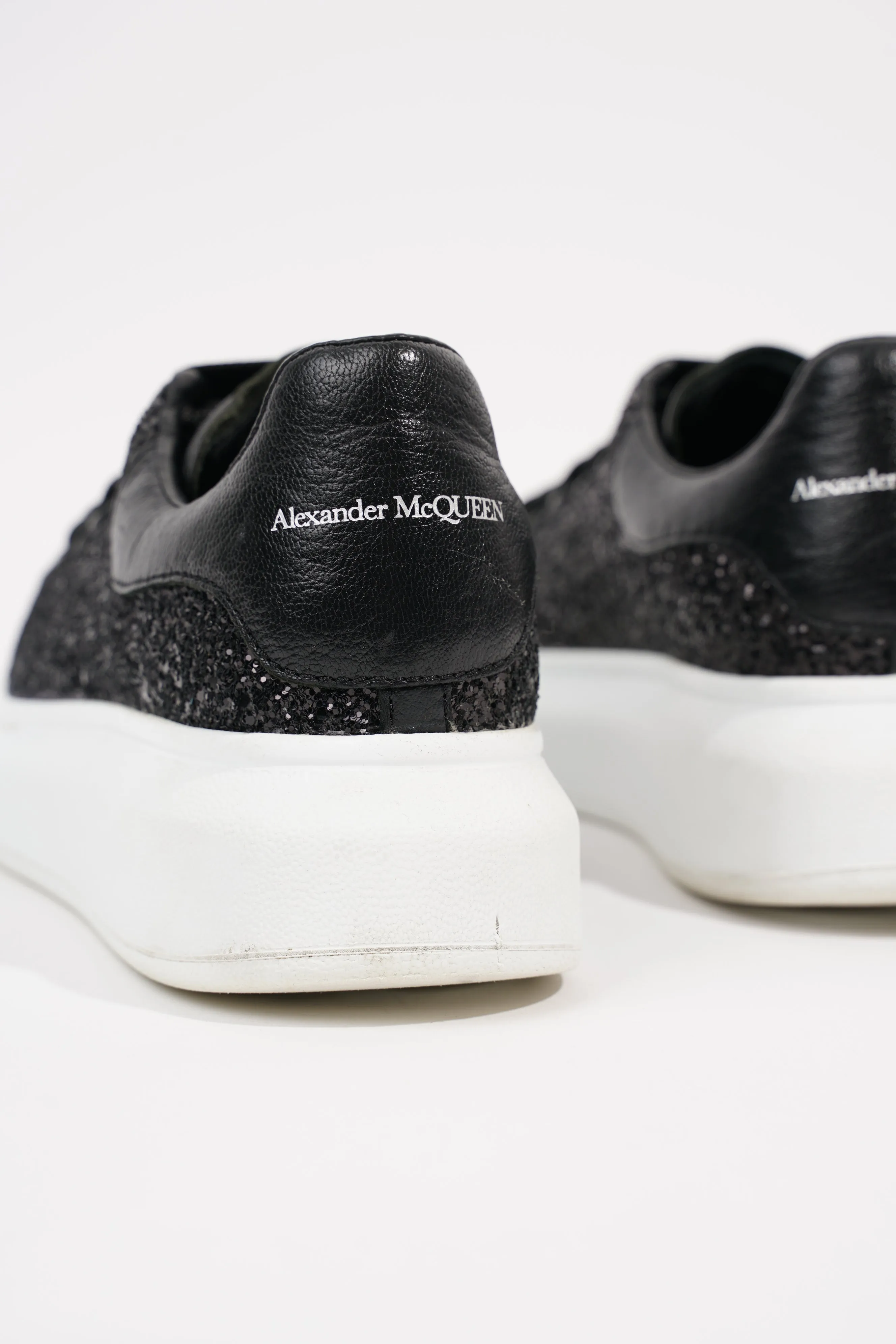 Alexander McQueen Womens Oversized Sneaker Black Glitter EU 37 / UK 4