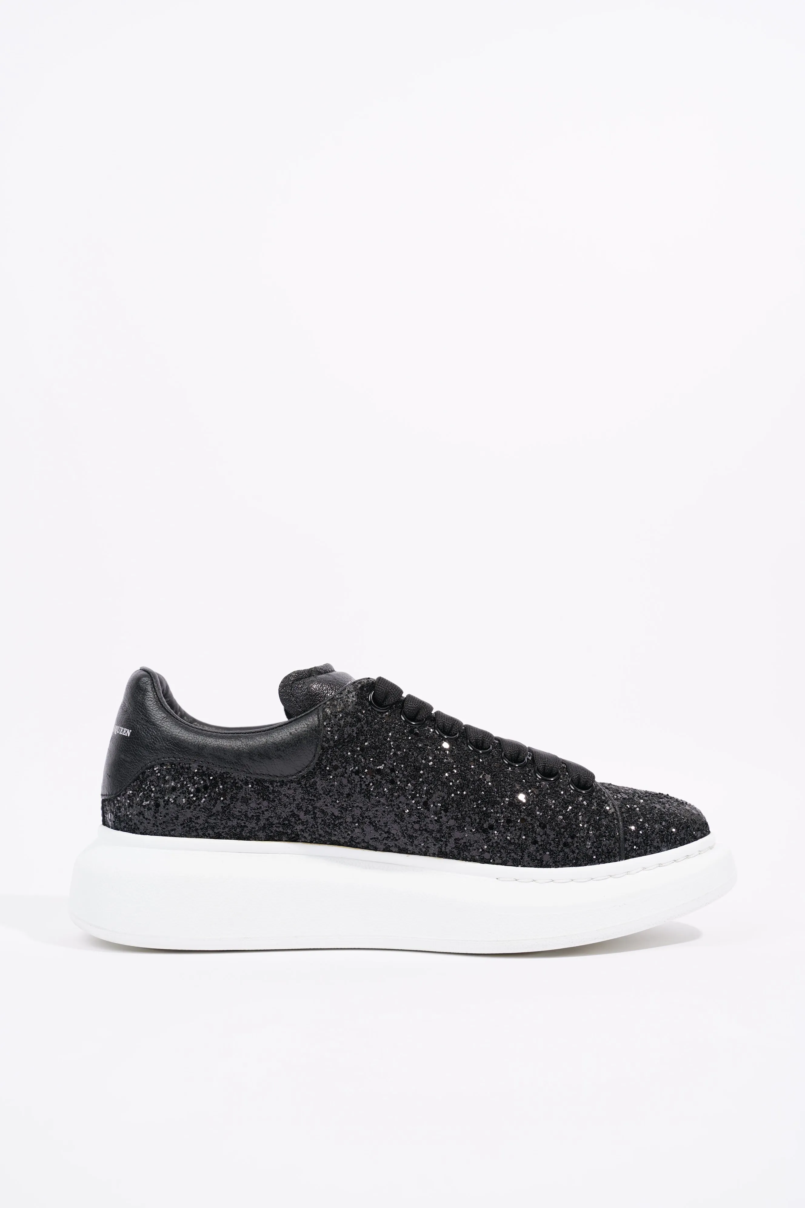 Alexander McQueen Womens Oversized Sneaker Black Glitter EU 40.5 / UK 7.5