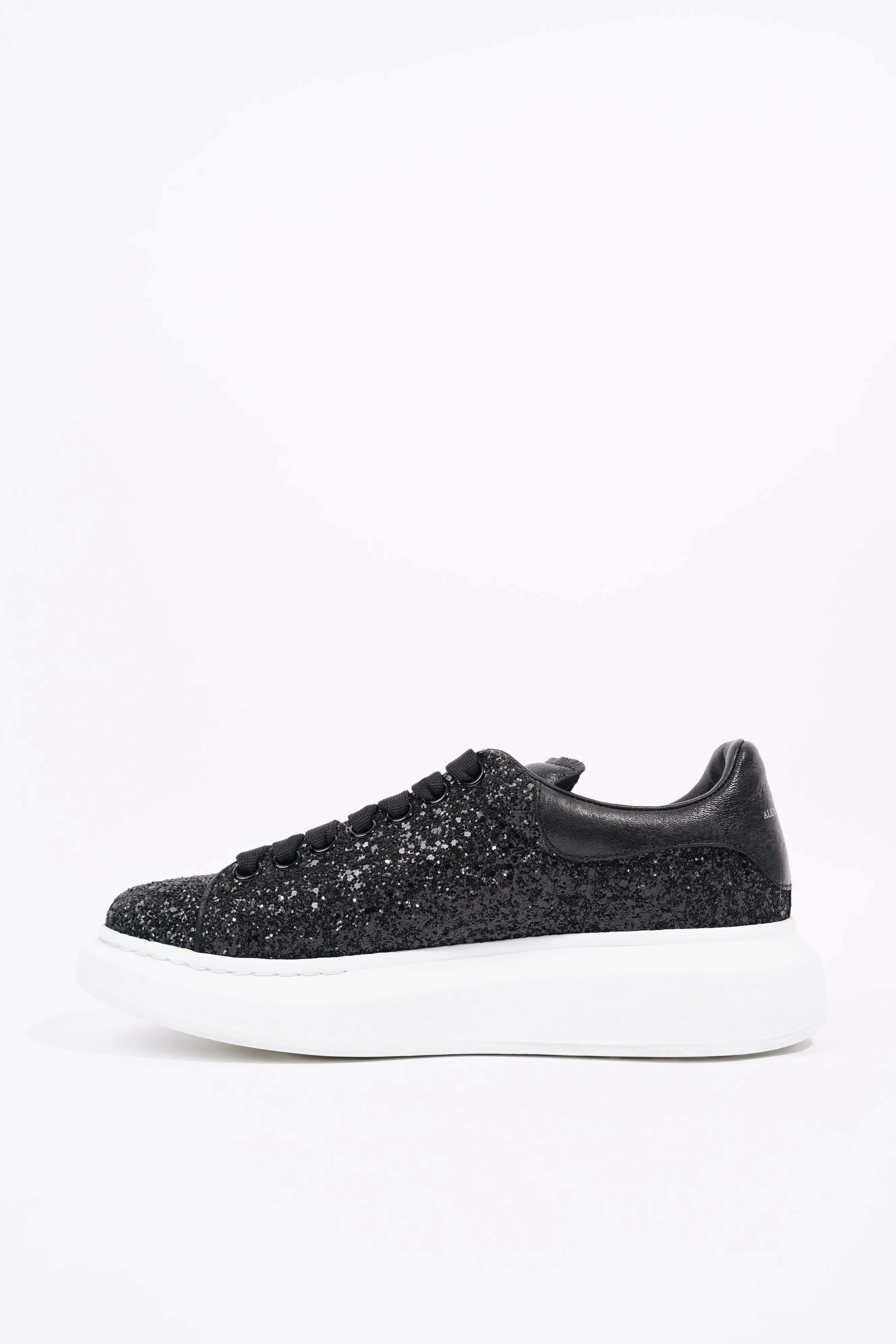 Alexander McQueen Womens Oversized Sneaker Black Glitter EU 40.5 / UK 7.5