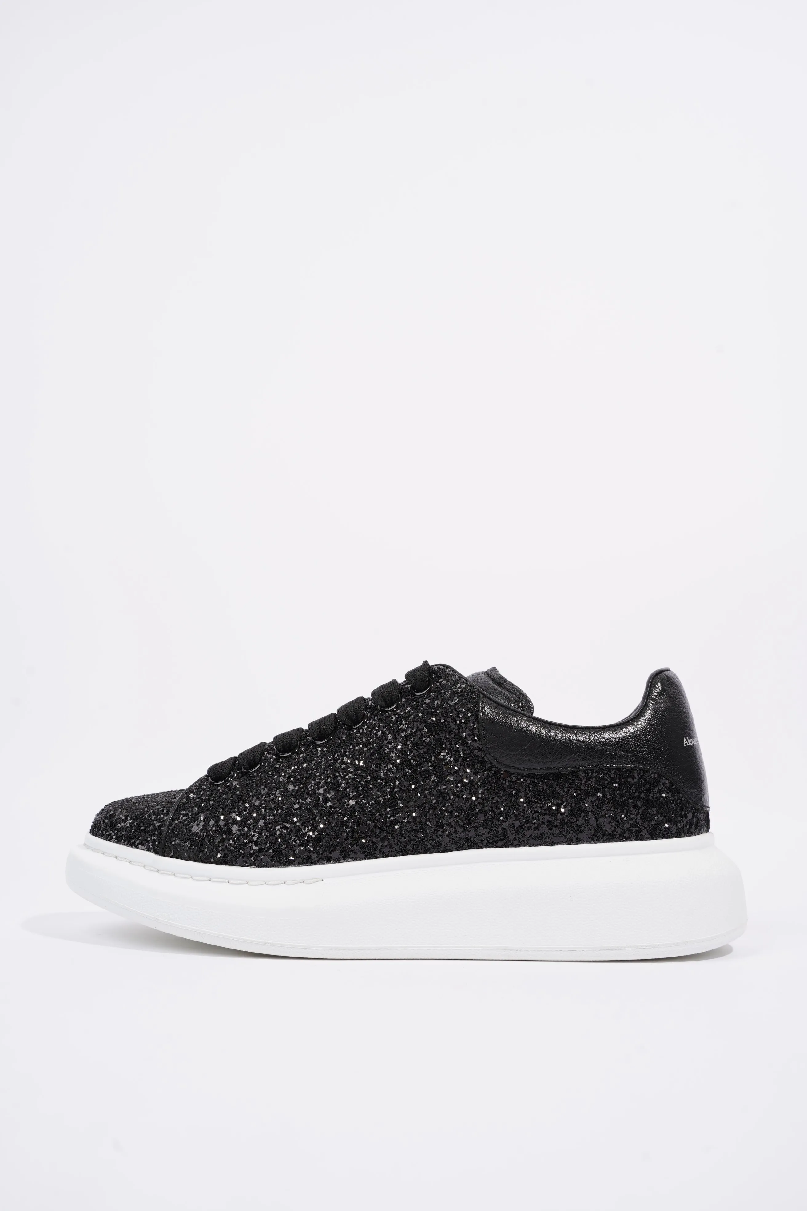 Alexander McQueen Womens Oversized Sneaker Black Glitter EU 41.5 / UK 8.5