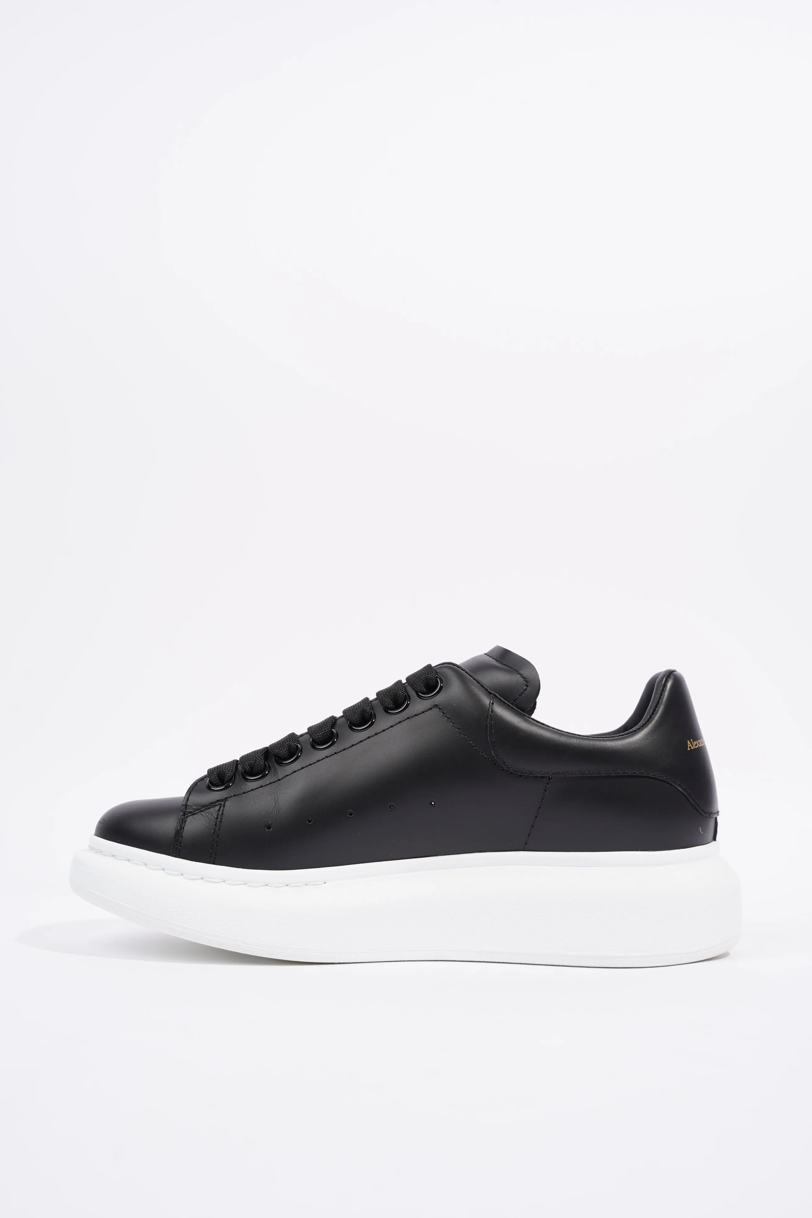 Alexander McQueen Womens Oversized Sneaker Black Leather EU 37.5 / UK 4.5