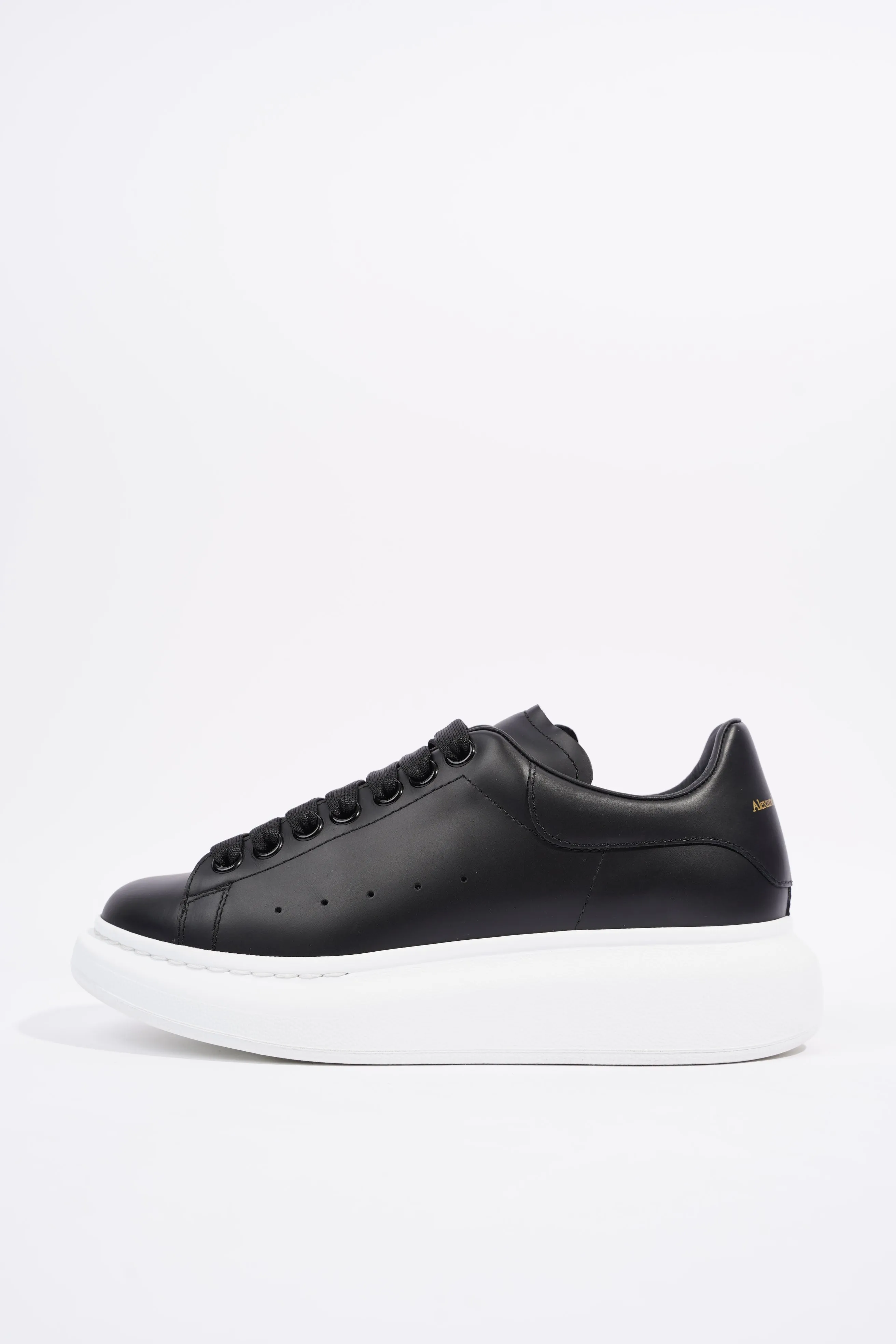 Alexander McQueen Womens Oversized Sneaker Black Leather EU 37.5 / UK 4.5