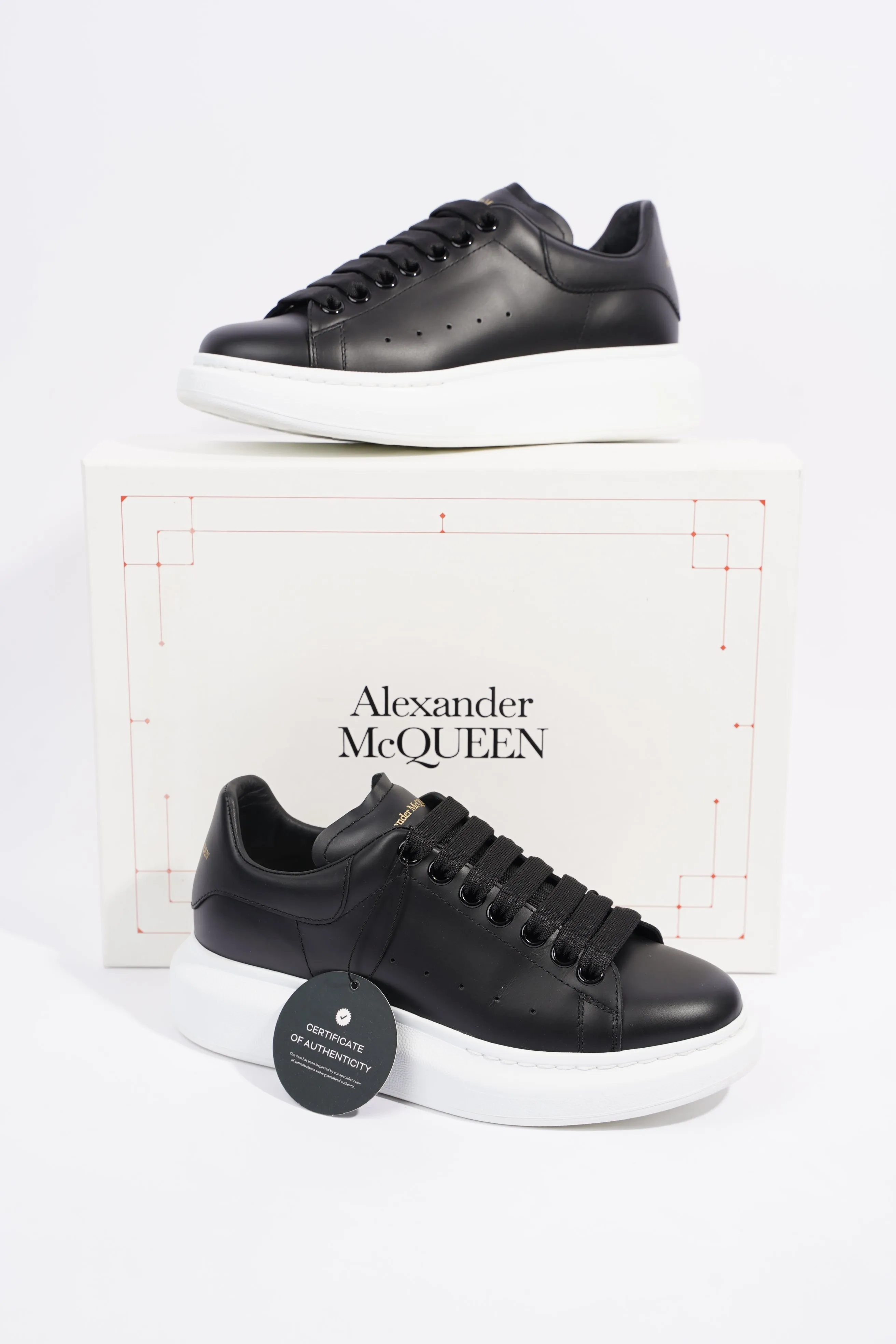 Alexander McQueen Womens Oversized Sneaker Black Leather EU 37.5 / UK 4.5