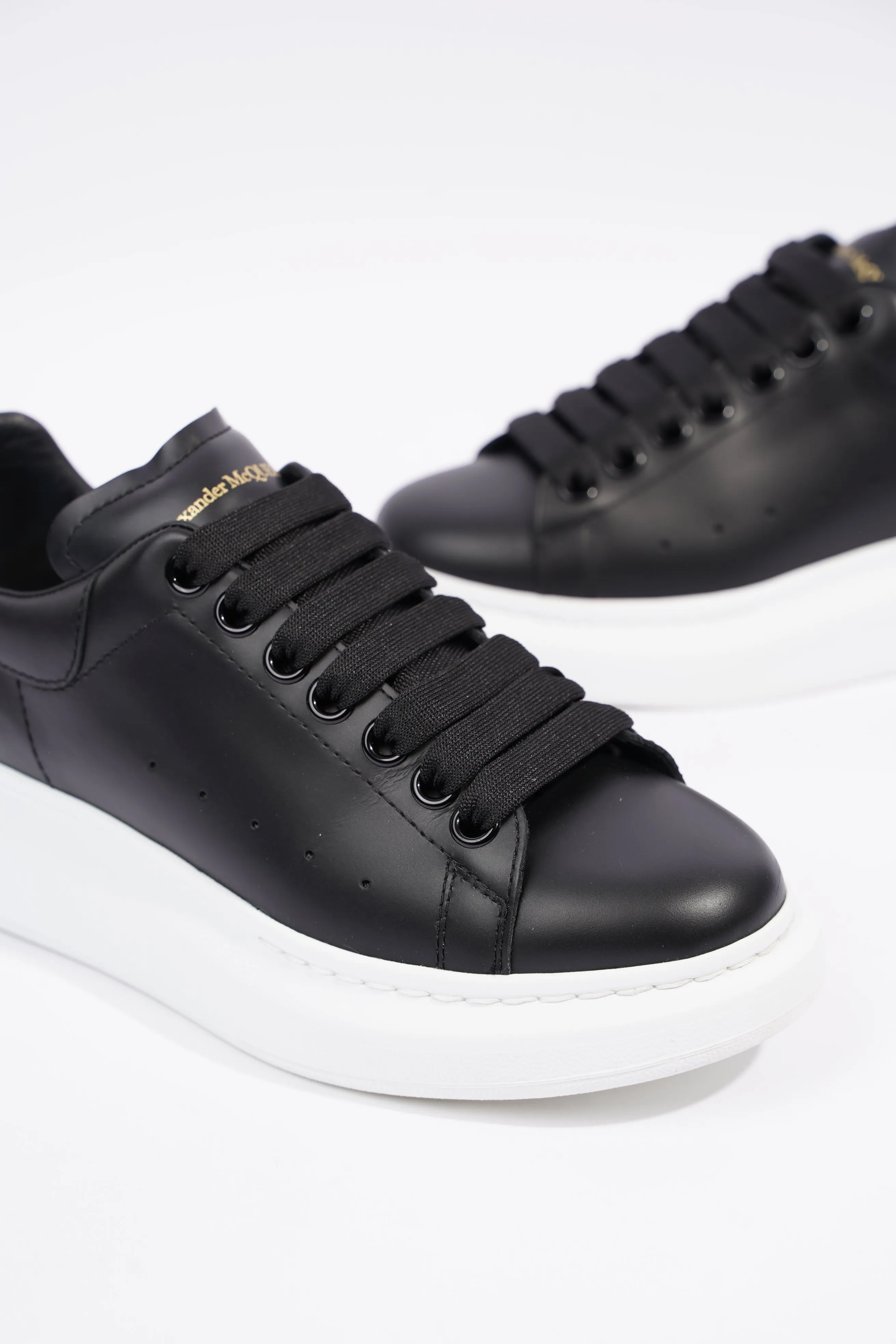 Alexander McQueen Womens Oversized Sneaker Black Leather EU 37.5 / UK 4.5