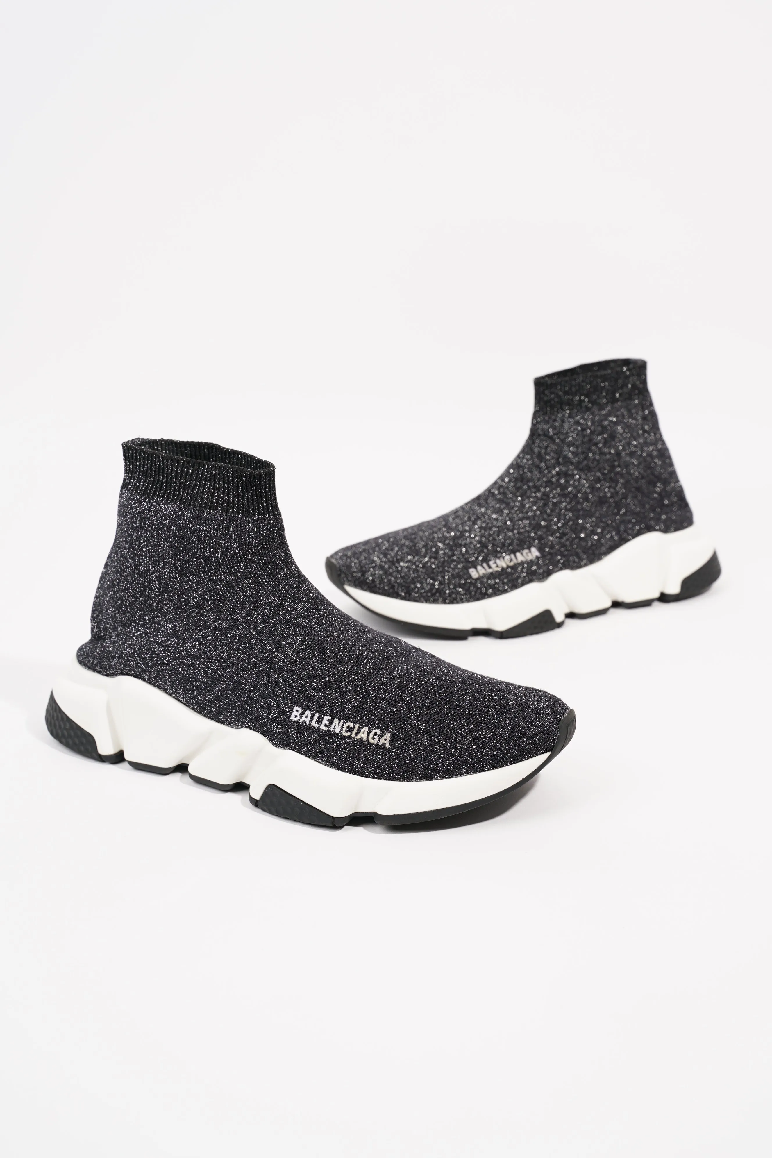 Balenciaga Womens Speed Black Glitter EU 38 / UK 5