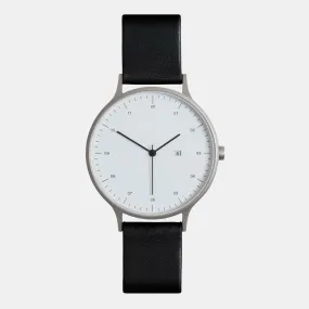 Black Leather Slapy Watch