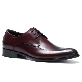 Burgundy leather derby shoes