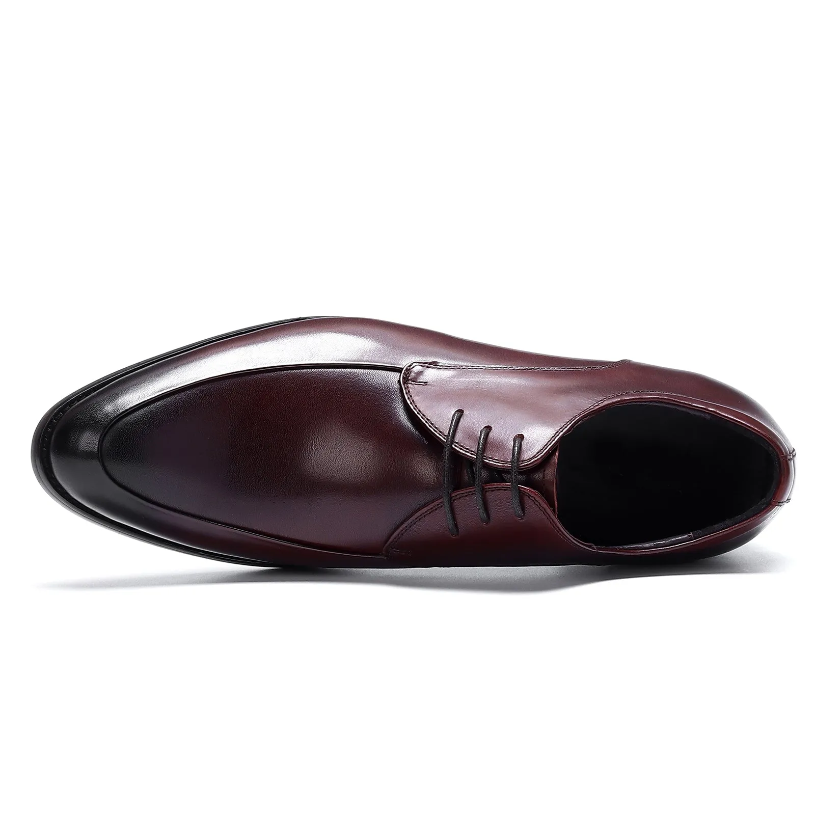 Burgundy leather derby shoes