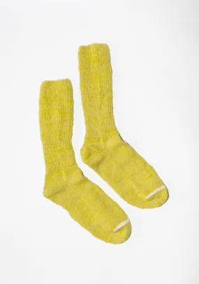 Japanese Garabou Slipper Socks in Yellow Green