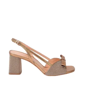 Luxor Bow Glitter Sandals In Gold