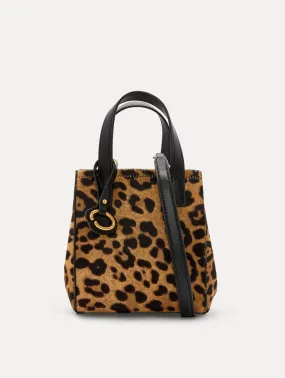 Mini Jaguar Printed Haircalf Square Tote