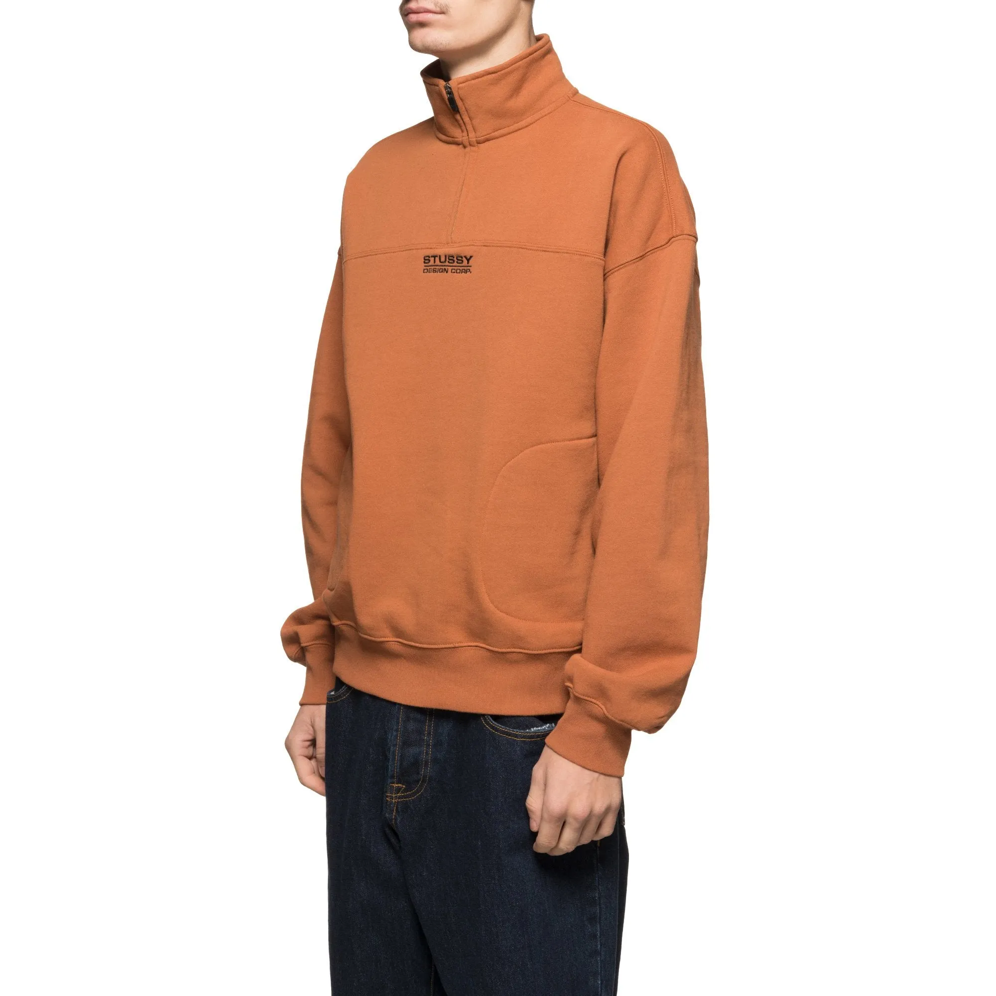 Stussy Mock Neck Half Zip Clay