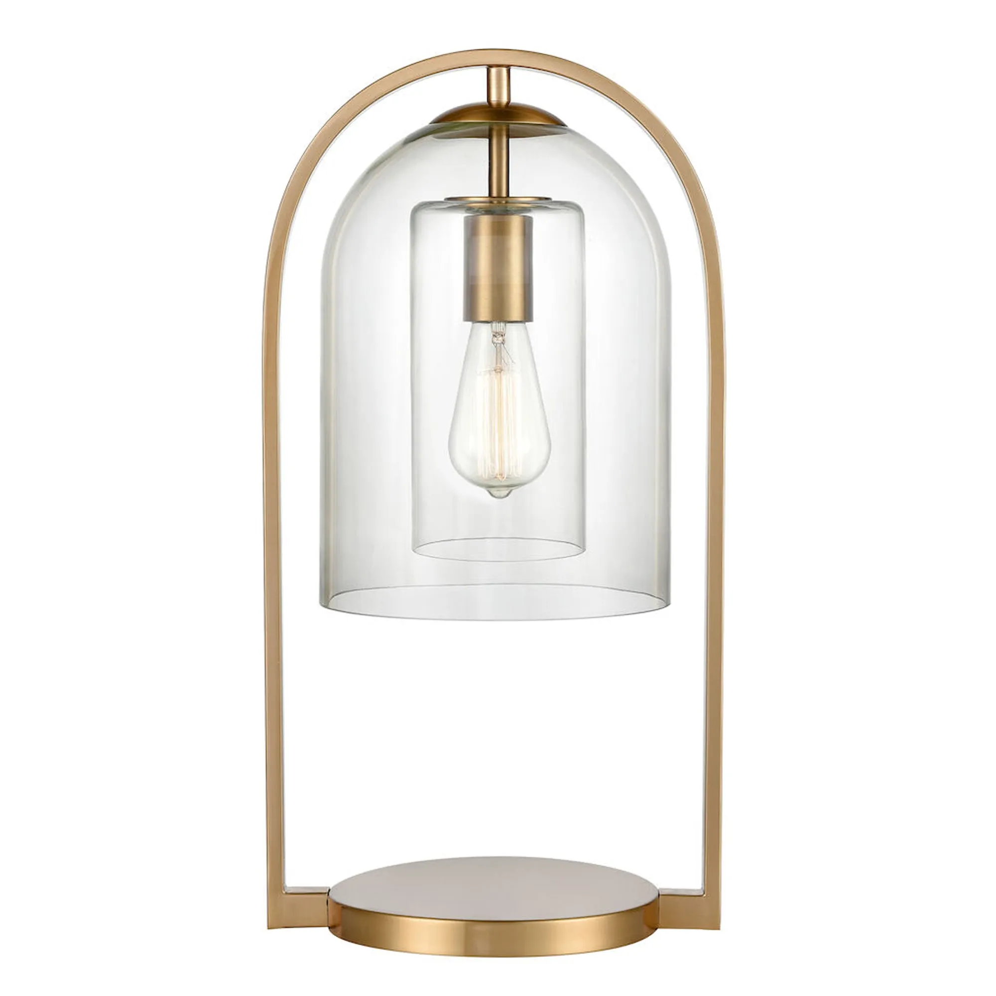 UEX7960 Mid-Century Modern Table Lamp 10''W x 8''D x 20''H, Aged Brass Finish, Herriman Collection