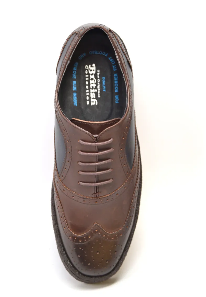 Wingtips Lowcut Navy & Brown Leather