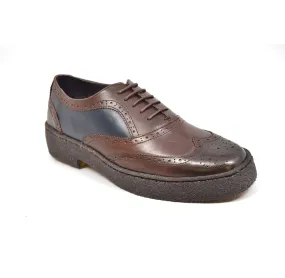 Wingtips Lowcut Navy & Brown Leather